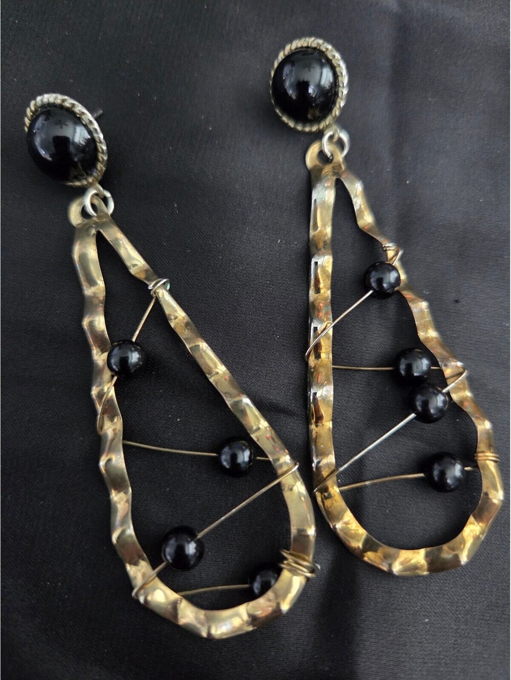 191. Gold and Black Earrings